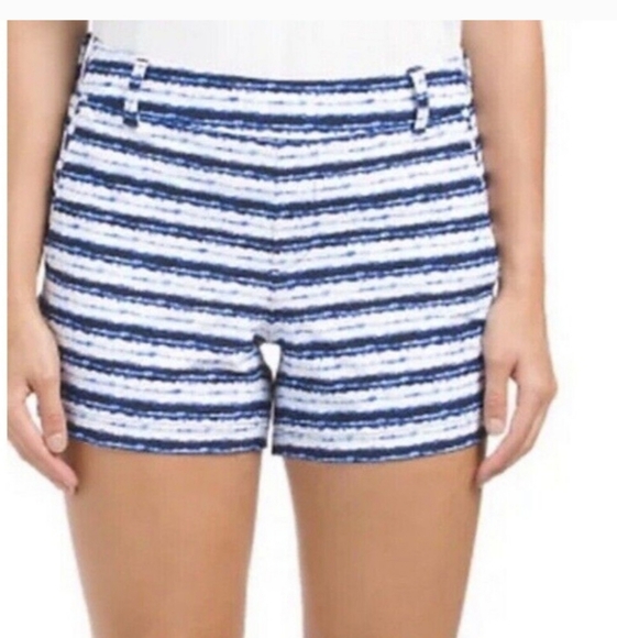 Spanx Sunshine Shorts 6” Blue Painted Stripe - Picture 1 of 10